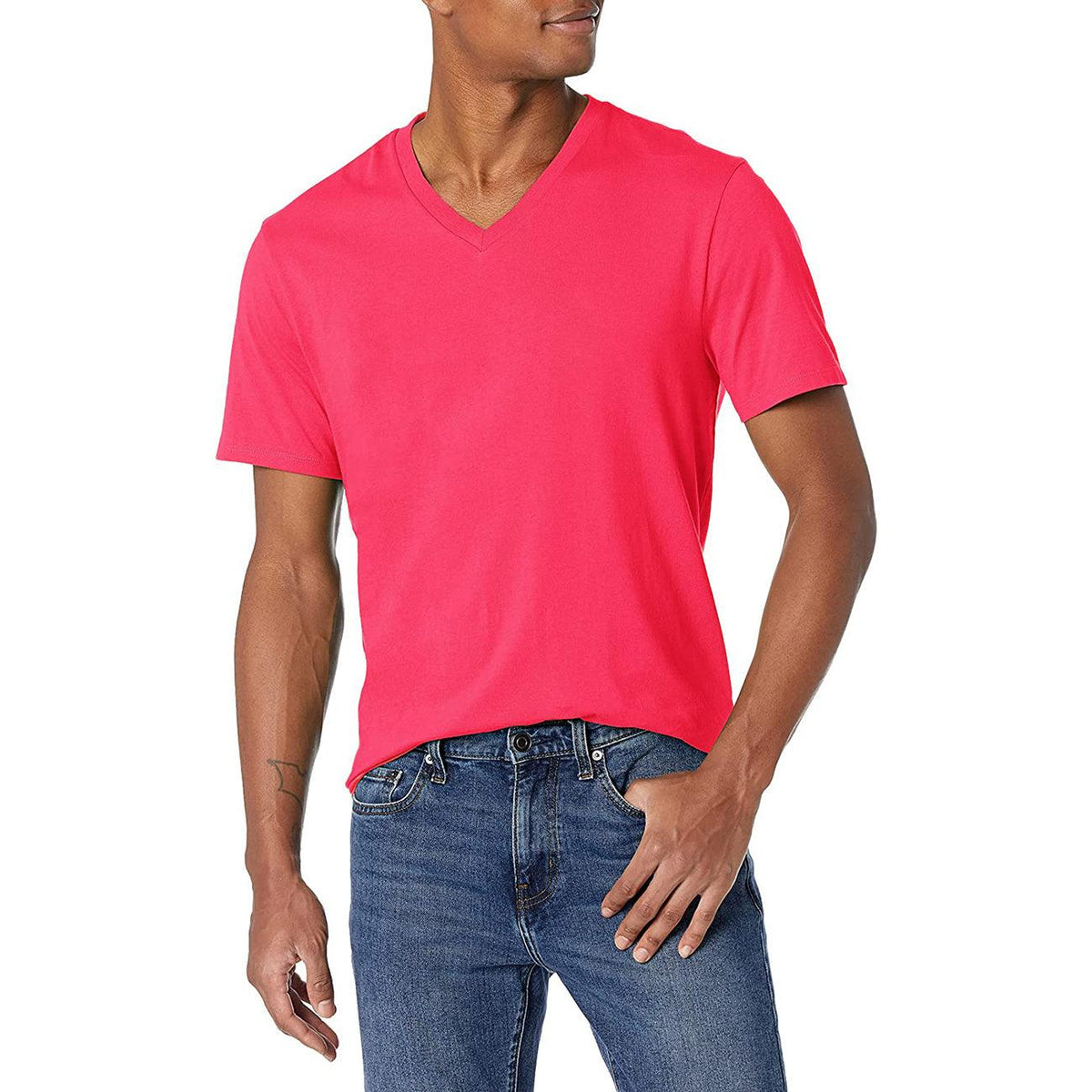 Men&#39;s V-Neck Soft Cotton T-Shirt - Brands River