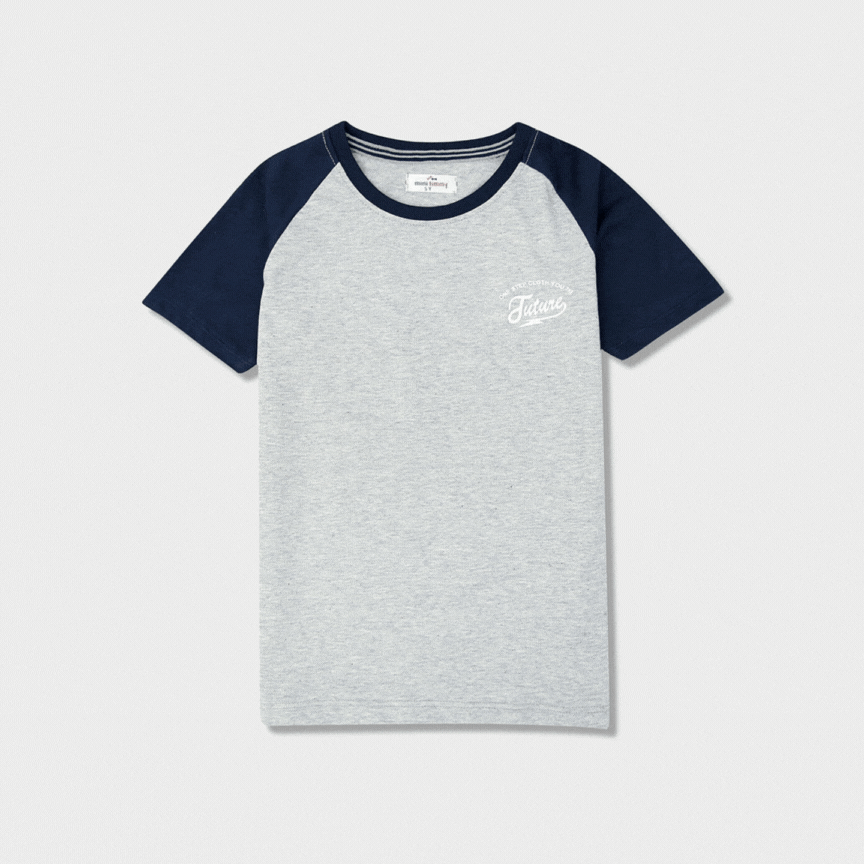 Boys Soft Cotton Printed Raglan T-Shirt