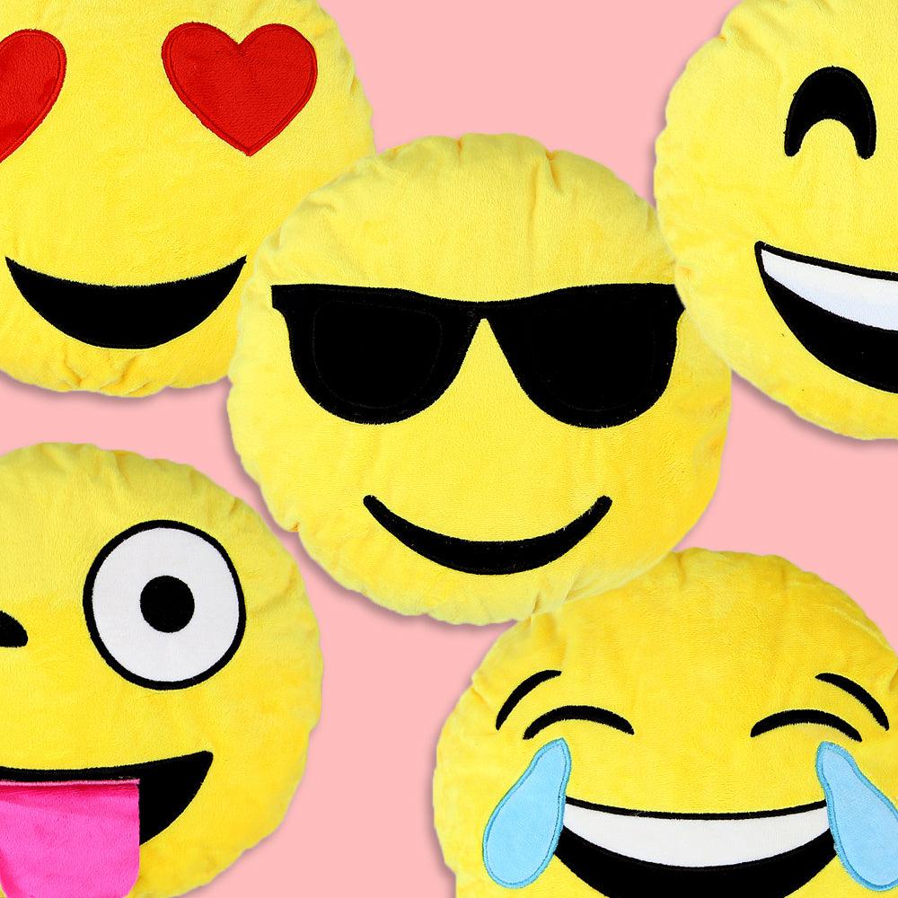 Quality Microfiber stuffed Soft Plush Emoji Cushions 26X26 CM - Brands River