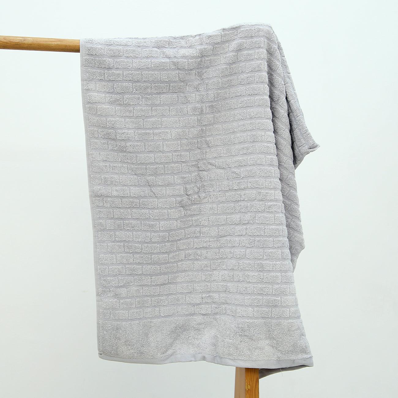 100% Cotton Light Weight Grey Bath Towel (TO-120006) - Brands River