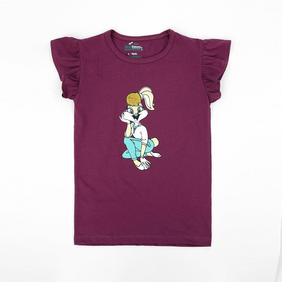Girls Purple Soft Cotton Printed T-Shirt 9 MONTH - 10 YRS (MI-11398) - Brands River