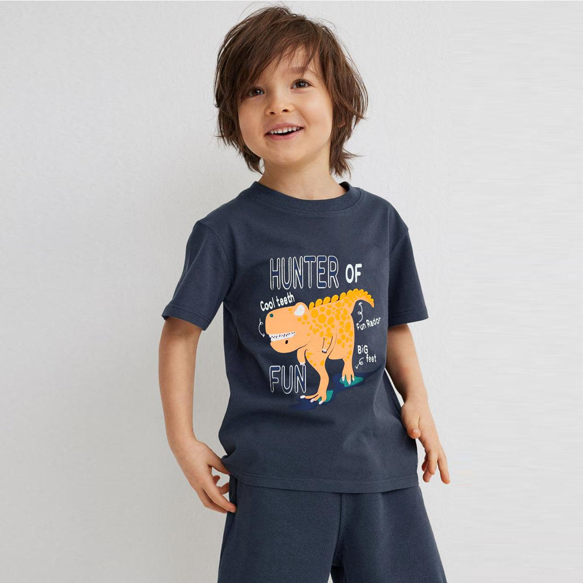 Boys &quot;Dino&quot; Printed Soft Cotton T-Shirt 9 MONTH - 10 YRS (MI-11408) - Brands River