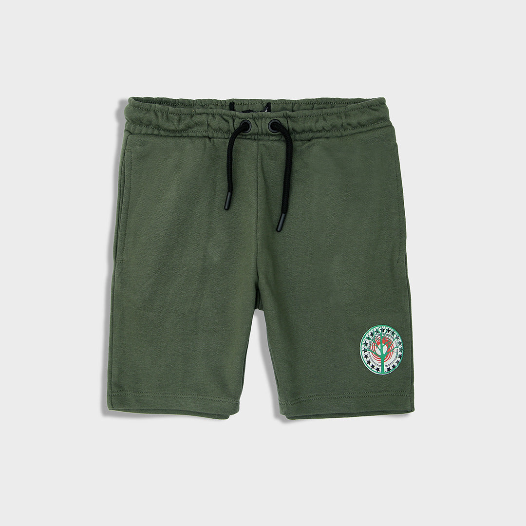 Boys Olive Soft Cotton Terry Short