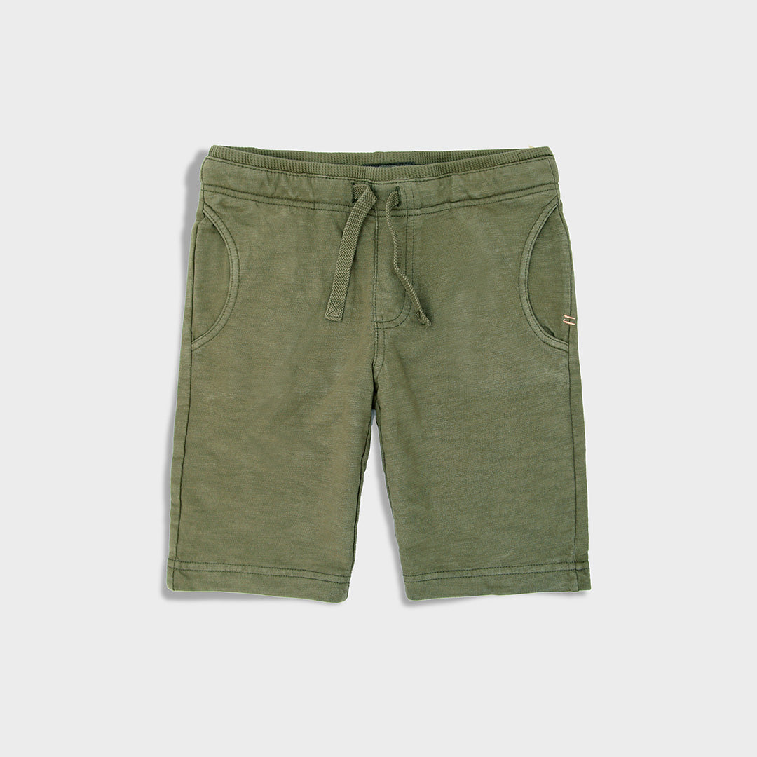 Boys Olive Soft Cotton Terry Short