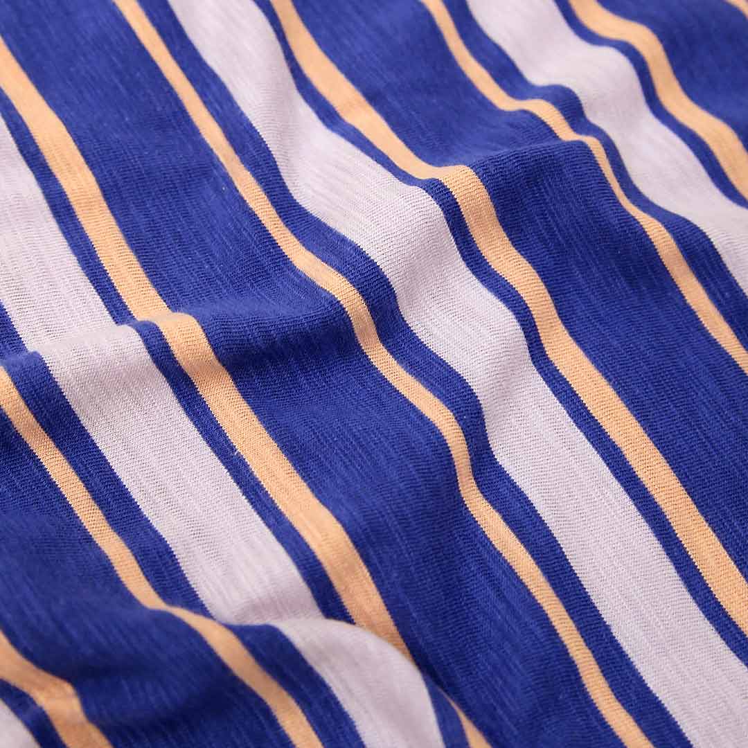 Boys All-Over Stripes Printed Soft Cotton Short Sleeve Polo Shirt