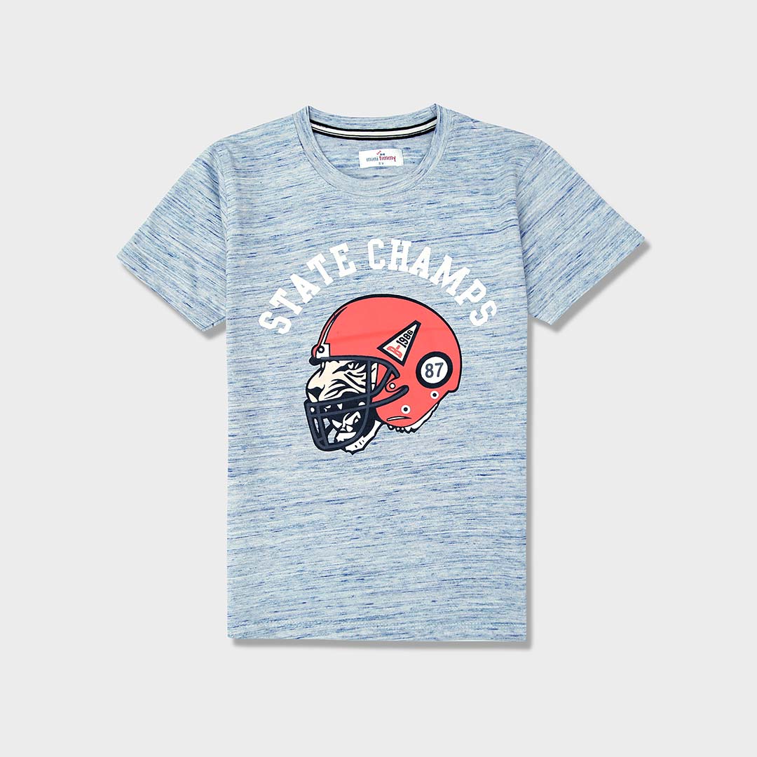 Boys Soft Cotton &quot;State Champs&quot; Printed T-Shirt