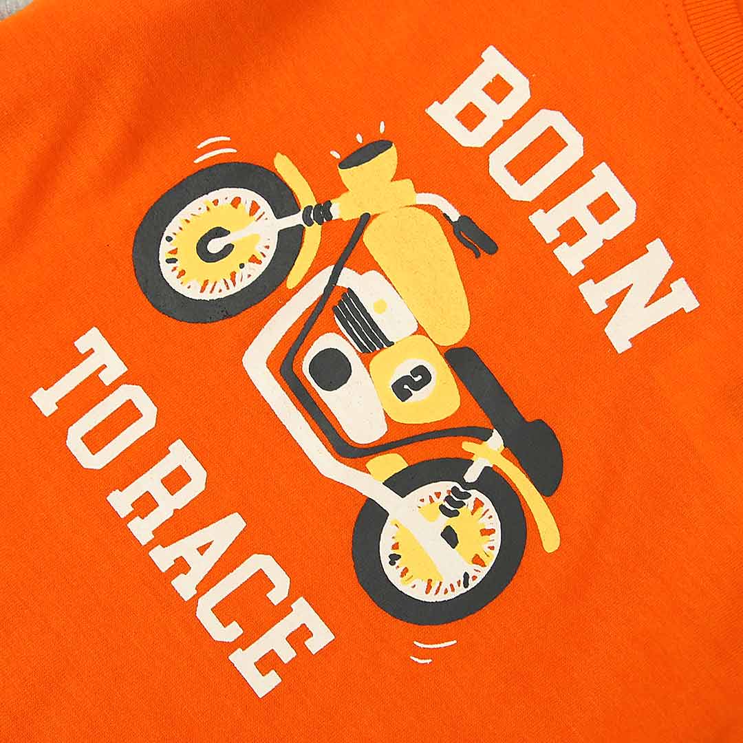 Boys Soft Cotton Printed Raglan T-Shirt