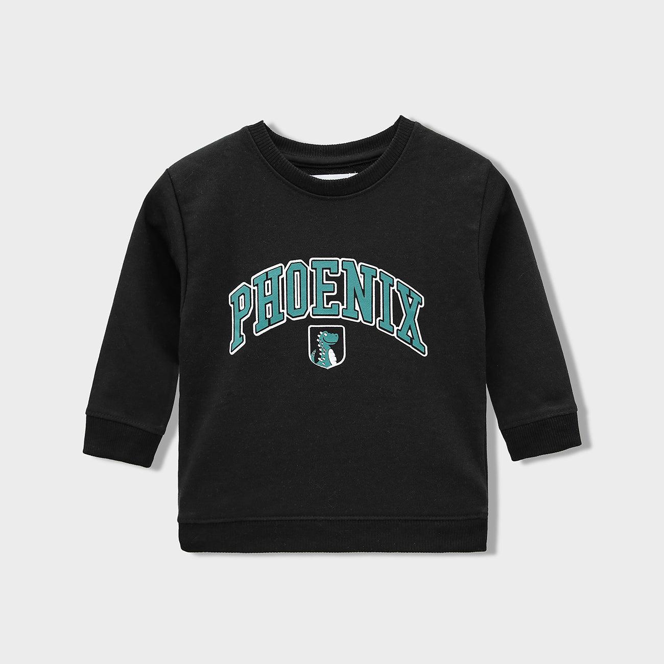 Premium Quality Graphic Black Terry Sweatshirt For Kids (MN-120125) - Brands River