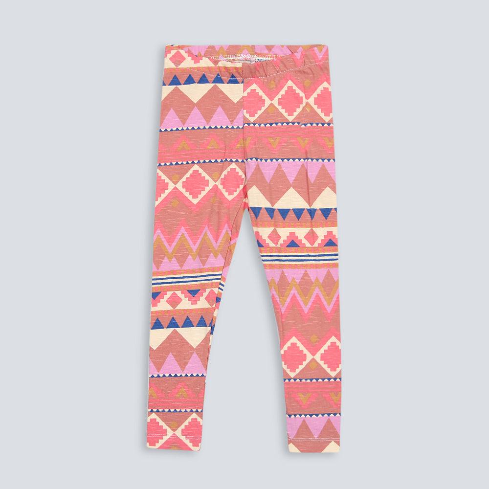 Girl&#39;s Fashion All-Over Printed Soft Cotton Legging - Brands River