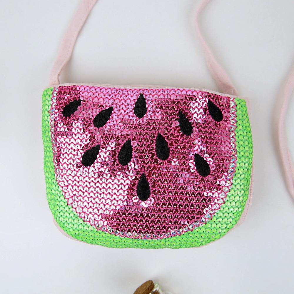 Pink Sequined cotton clutch bag