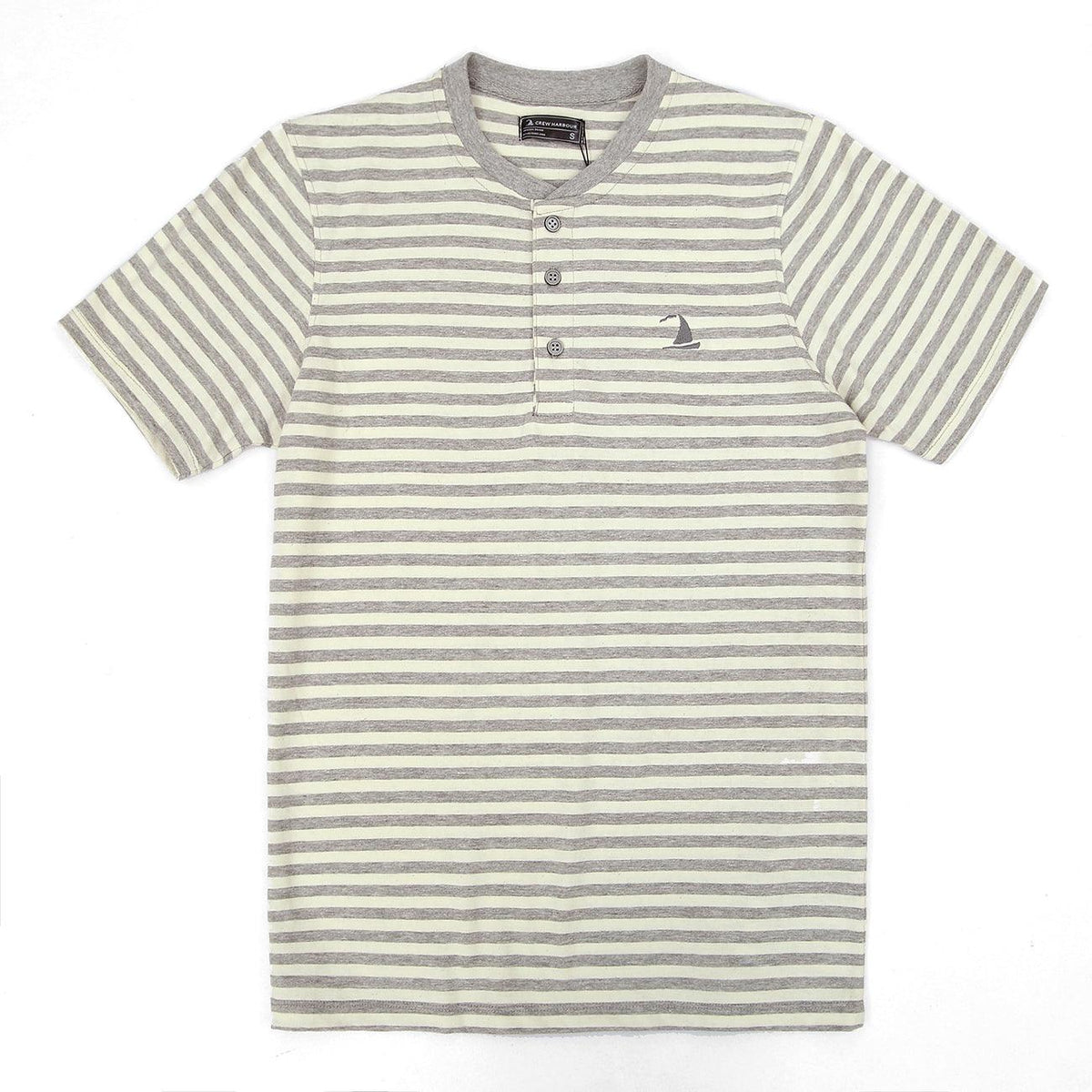 Men&#39;s Dyed Yarn Striped Singature Henley T-Shirt (CR-11499) - Brands River