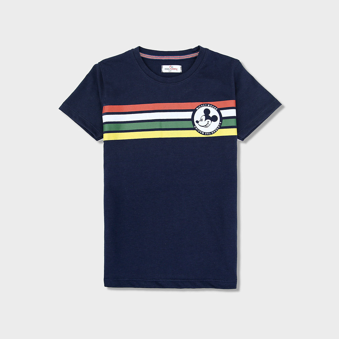 Kids Soft Cotton Graphic Navy T-Shirt