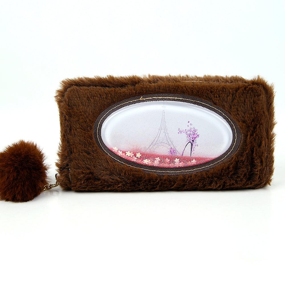 Fur Wrapped Clutch with floating liquid - Brands River
