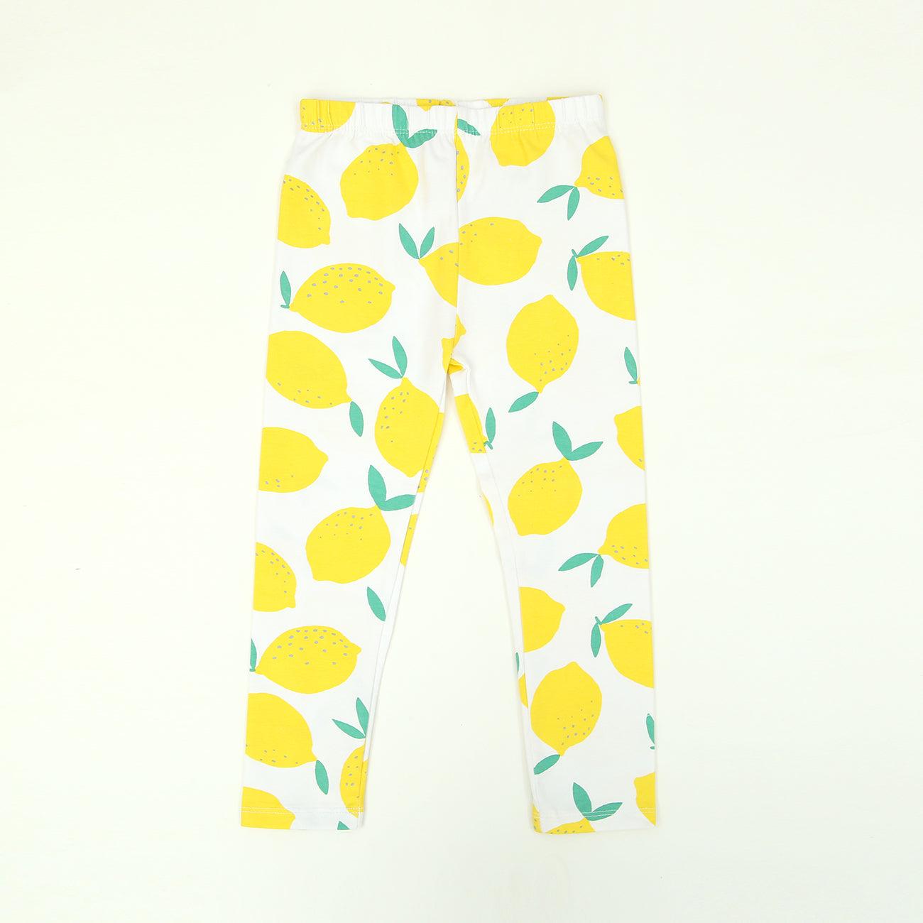 Imported All-Over Lemon Printed Soft Cotton Legging For Girls 1.5-2 YRS - 7 YRS (LE-11553) - Brands River