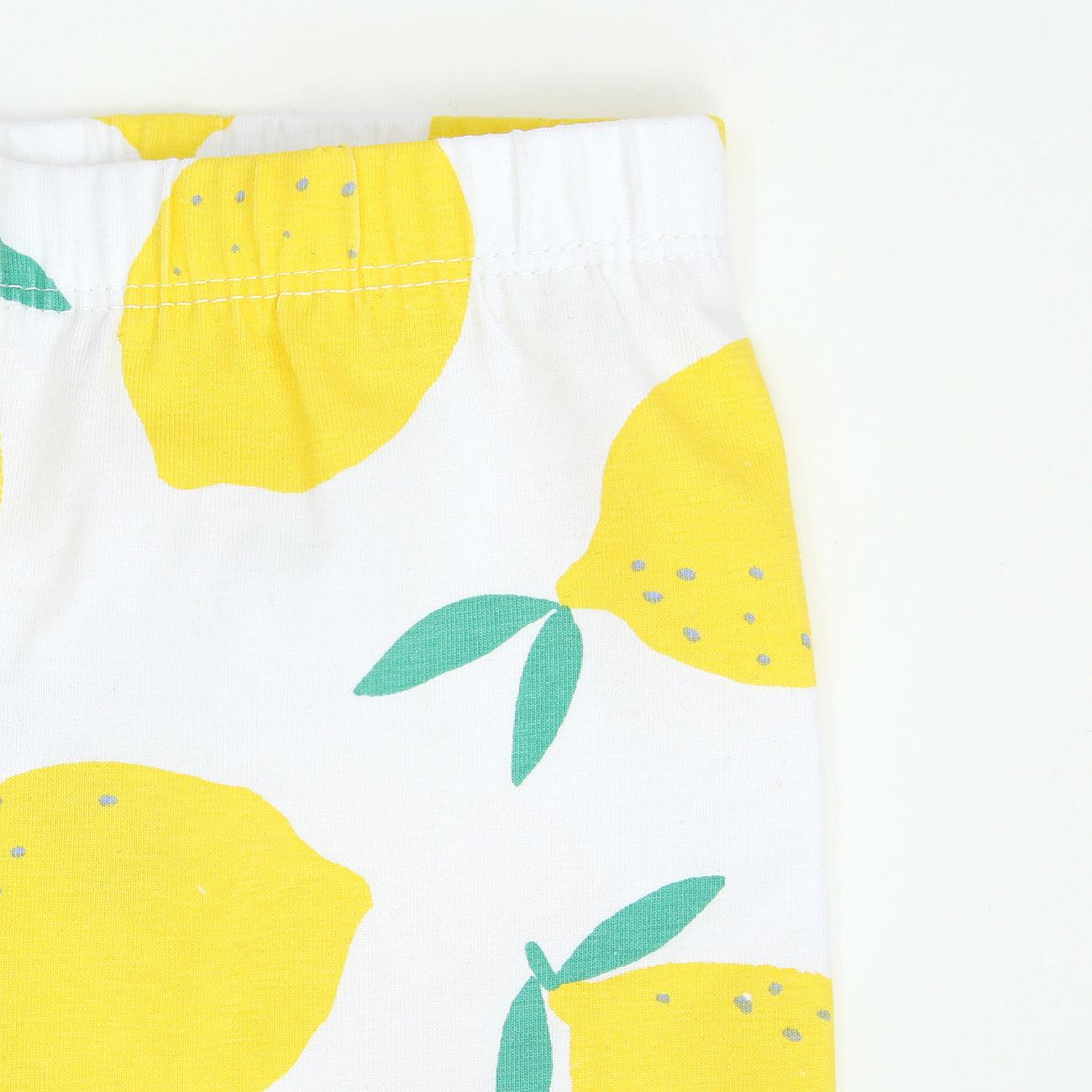 Imported All-Over Lemon Printed Soft Cotton Legging For Girls 1.5-2 YRS - 7 YRS (LE-11553) - Brands River