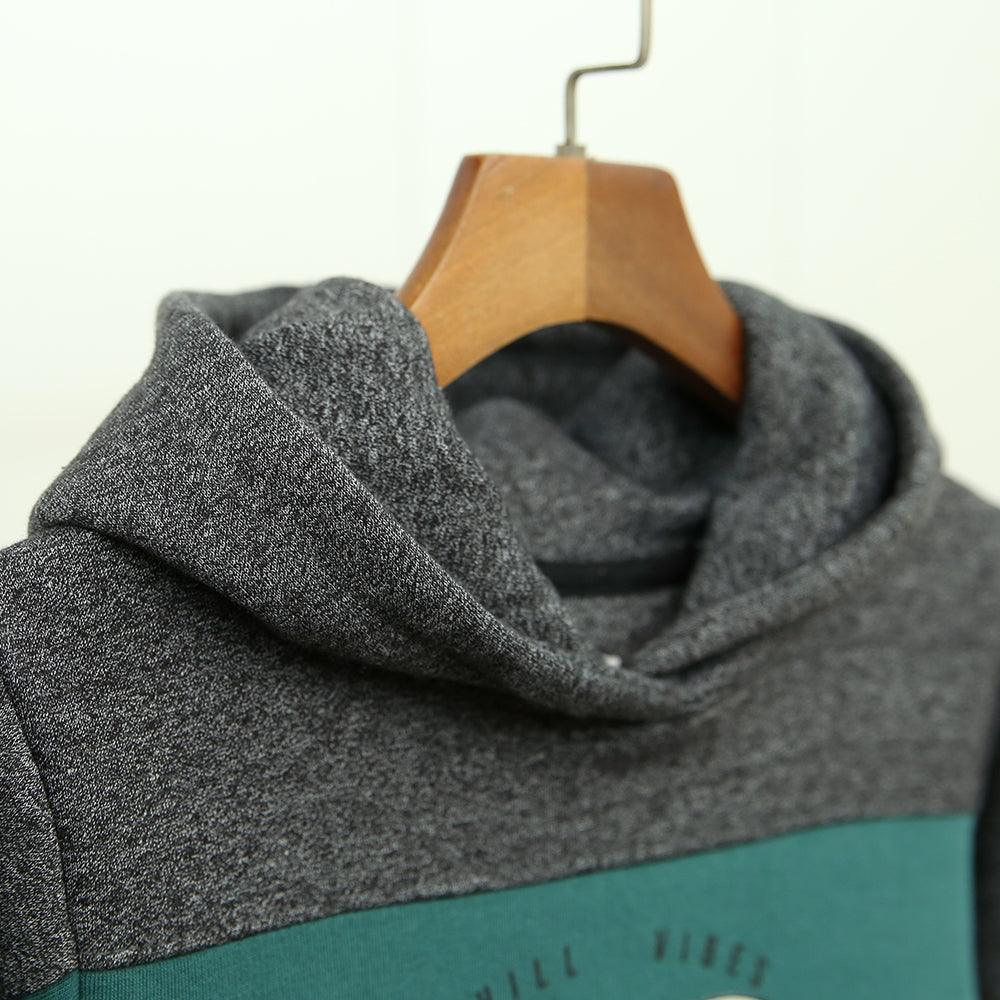 Color Block &quot;Chill Vibes&quot; Printed Fleece Hoodie For Kids - Brands River