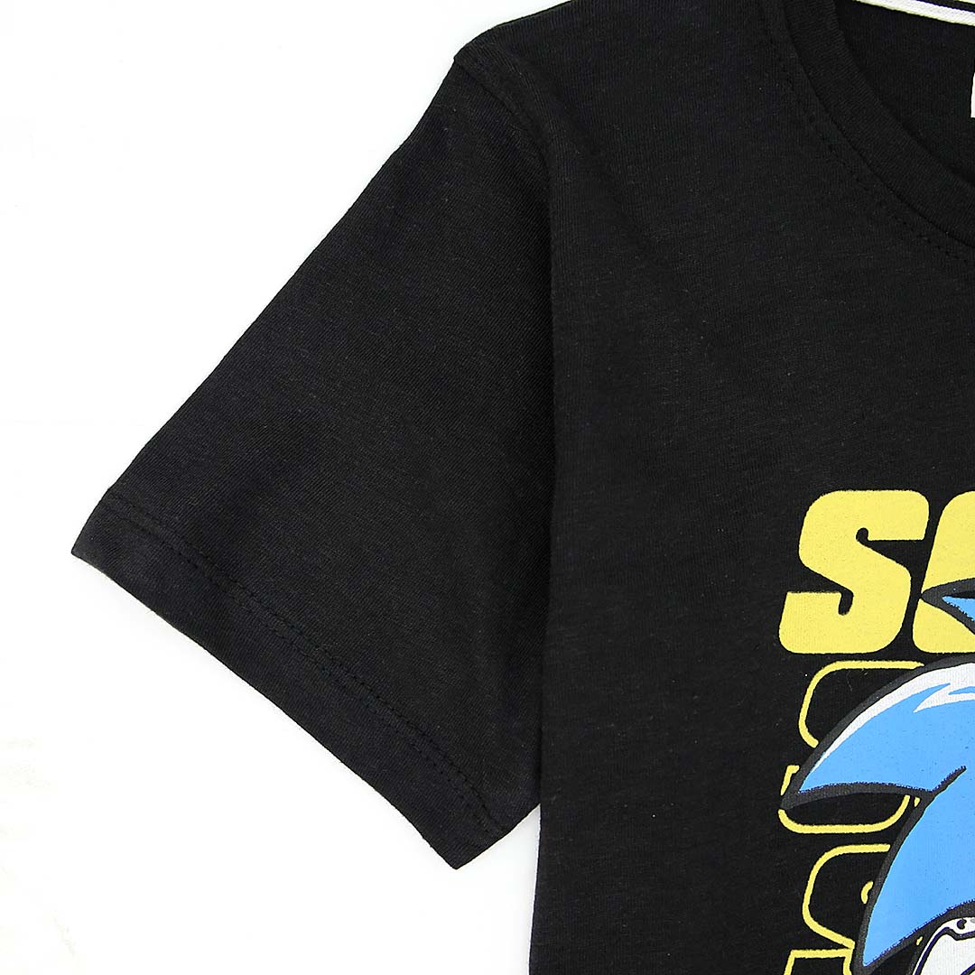 Boys &quot;Sonic&quot; Printed Soft Cotton Black T-Shirt