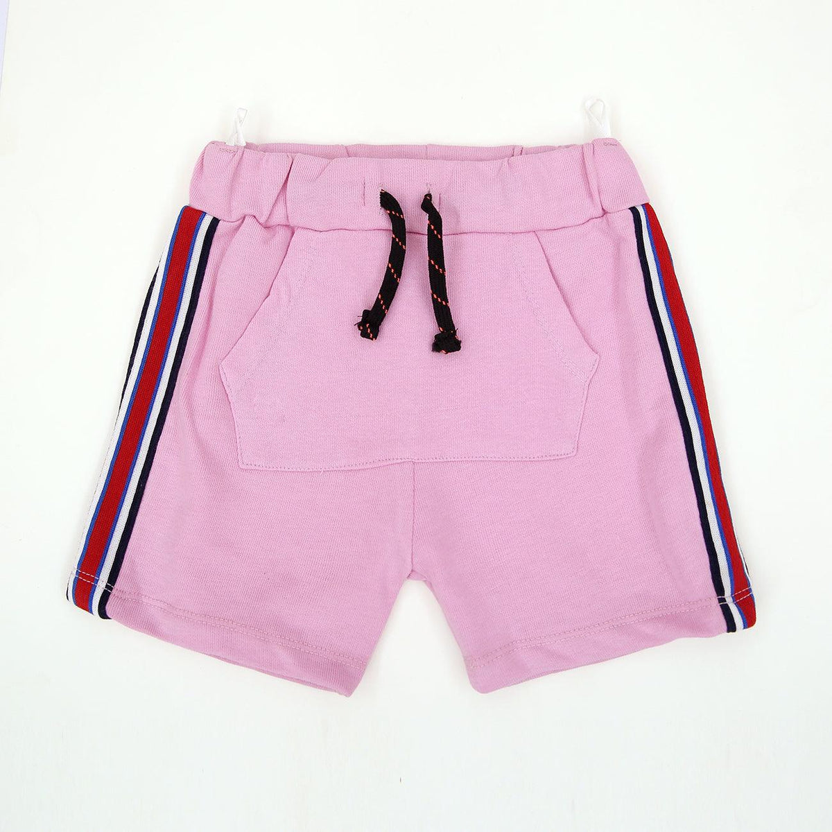Premium Quality Pink Printed Soft Cotton Stripe Short For Kids (LE-11698) - Brands River