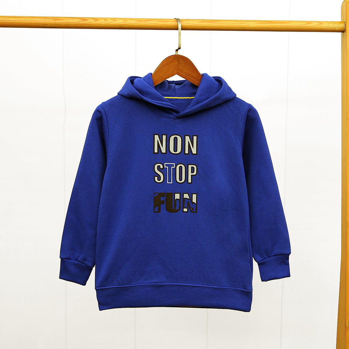 Blue Premium Quality Printed Fleece Hoodie For Kids (MD-10760) - Brands River