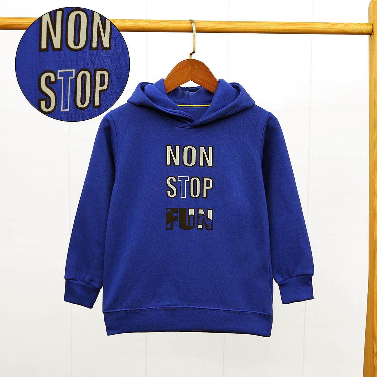 Blue Premium Quality Printed Fleece Hoodie For Kids (MD-10760) - Brands River