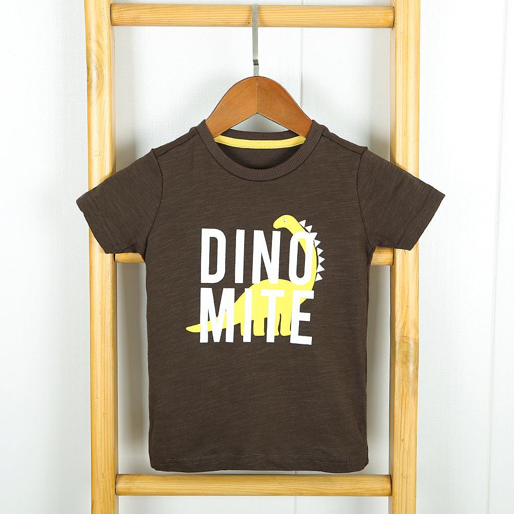 Boy's Fashion Premium Quality "Dino Mite" Printed Cotton T-Shirt (DI-15077) - Brands River