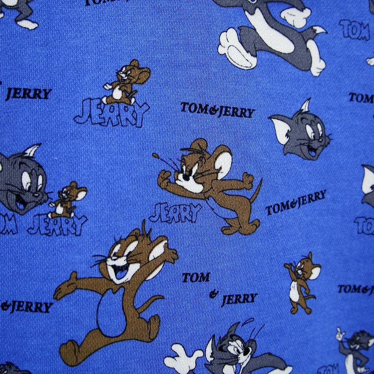 Kids All-Over &quot;Tom &amp; Jerry&quot; Printed Blue Fleece Hoodie (MI-120174) - Brands River