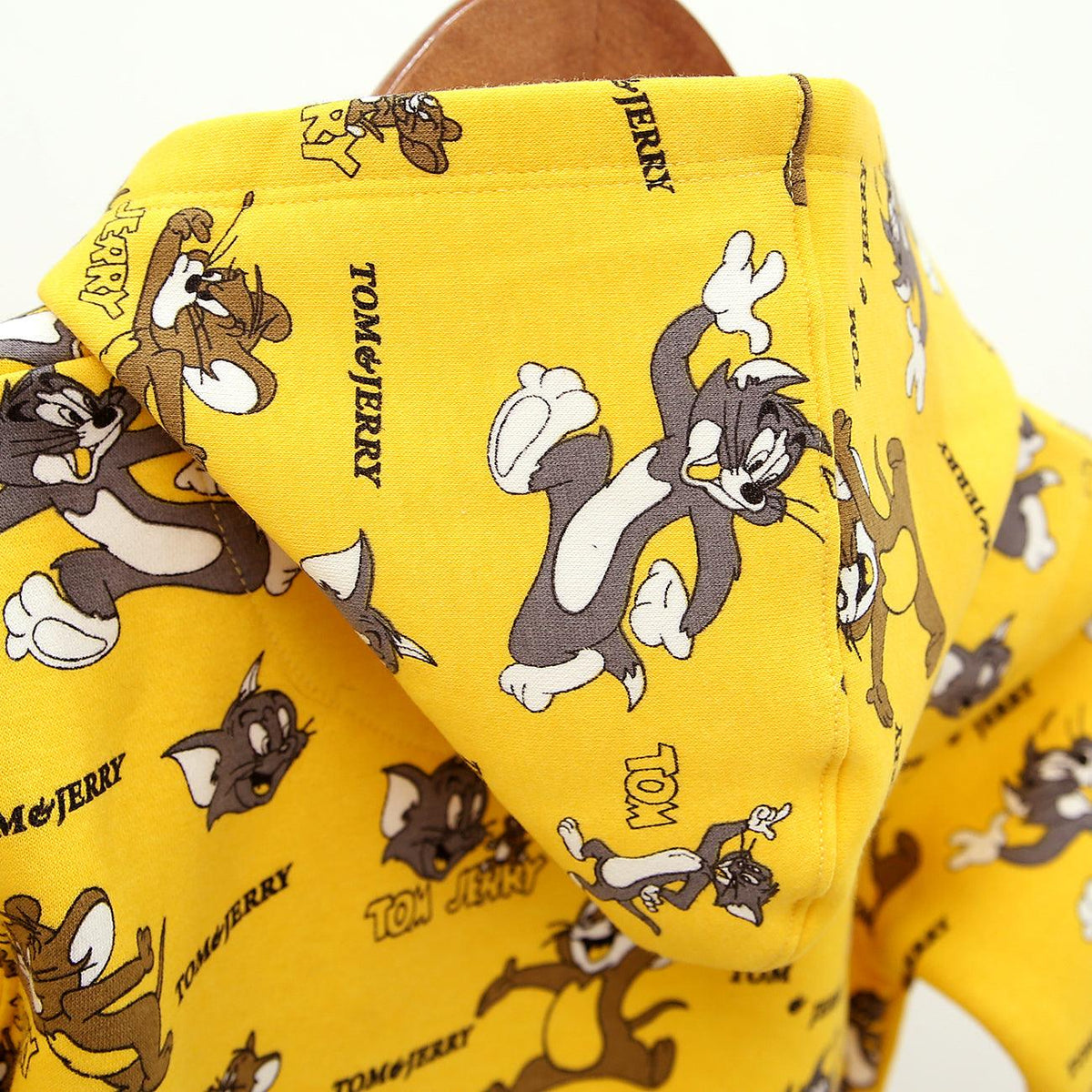 Kids All-Over &quot;Tom &amp; Jerry&quot; Printed Yellow Fleece Hoodie (MI-120173) - Brands River