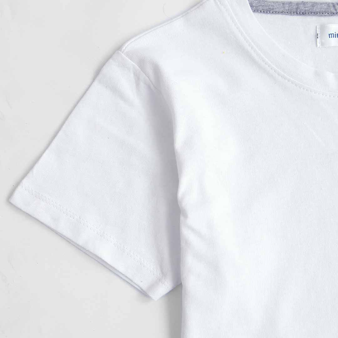 Boys White Soft Cotton Graphic T-Shirt