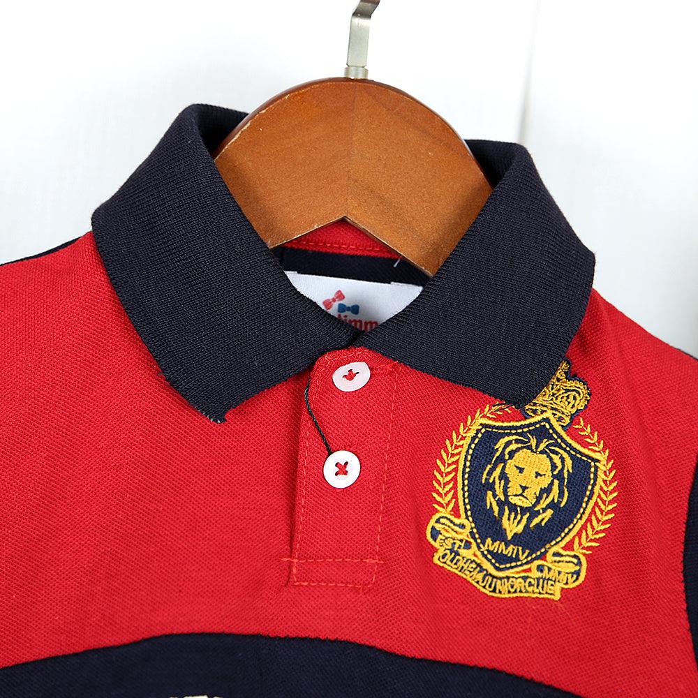 Boy&#39;s Fashion Color Block Embellished Embroidered Pique Polo Shirt 9-12 MONTH - 10 YRS - Brands River