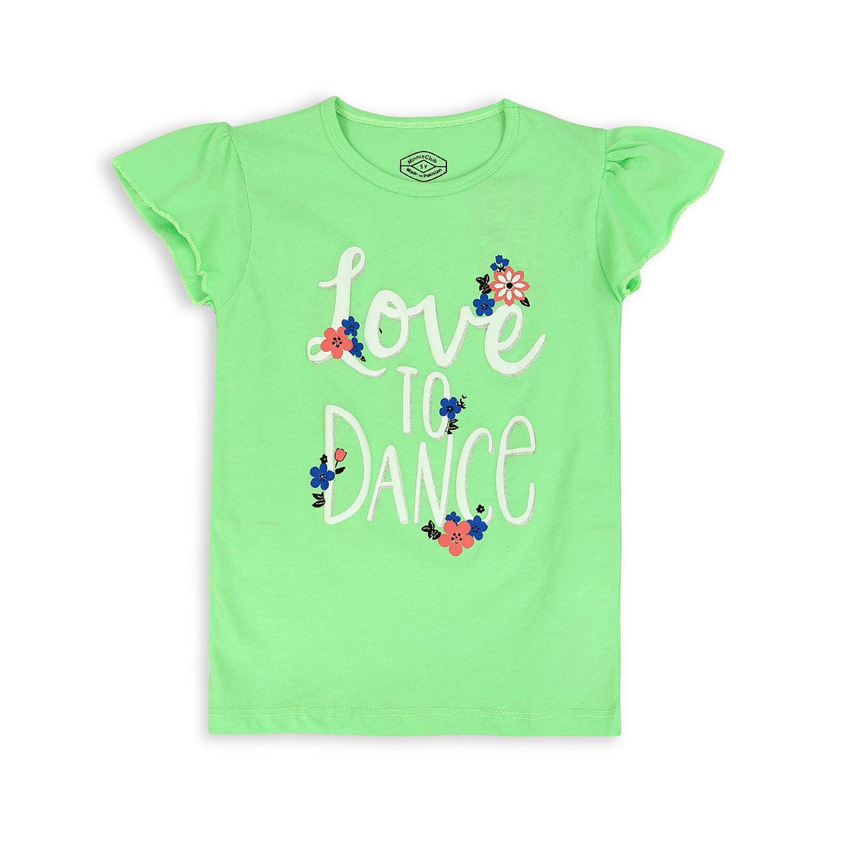 Girls &quot;Love To Dance&quot; Printed Soft Cotton T-Shirt 9 MONTH - 10 YRS (MI-10952) - Brands River