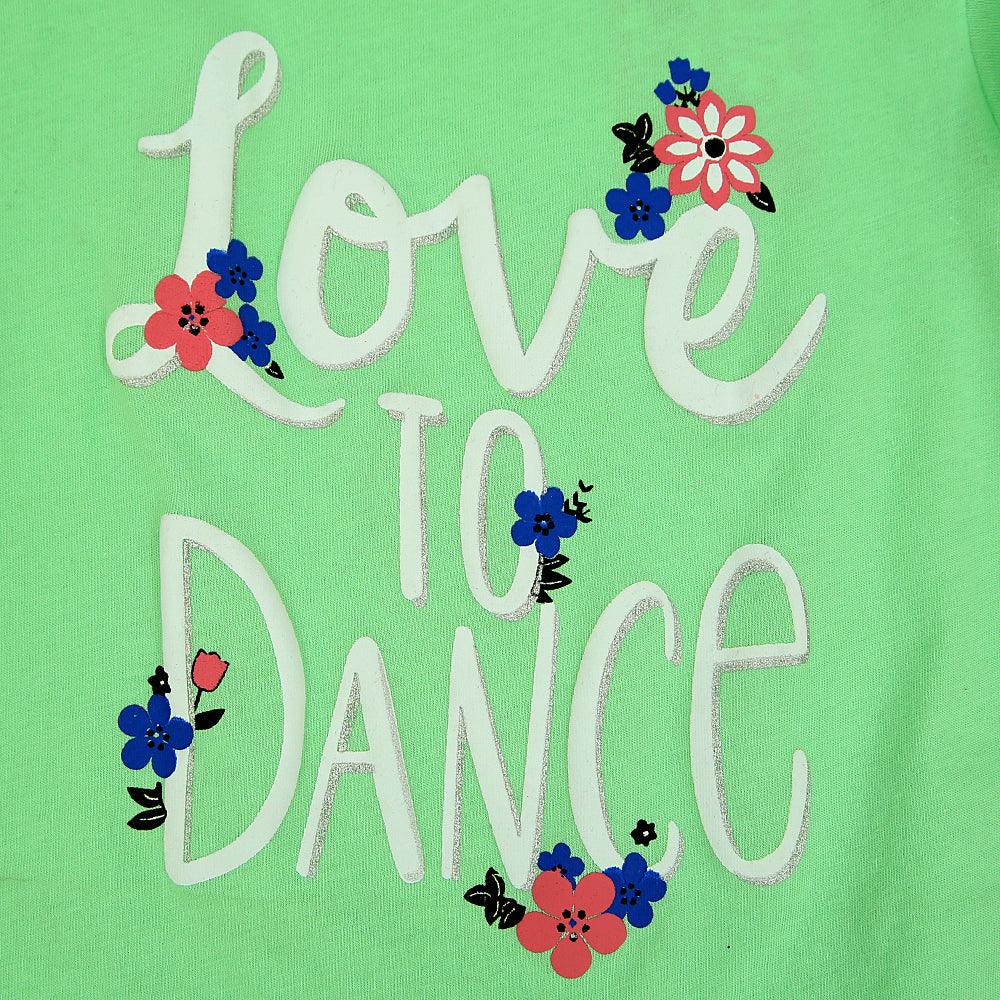 Girls &quot;Love To Dance&quot; Printed Soft Cotton T-Shirt 9 MONTH - 10 YRS (MI-10952) - Brands River