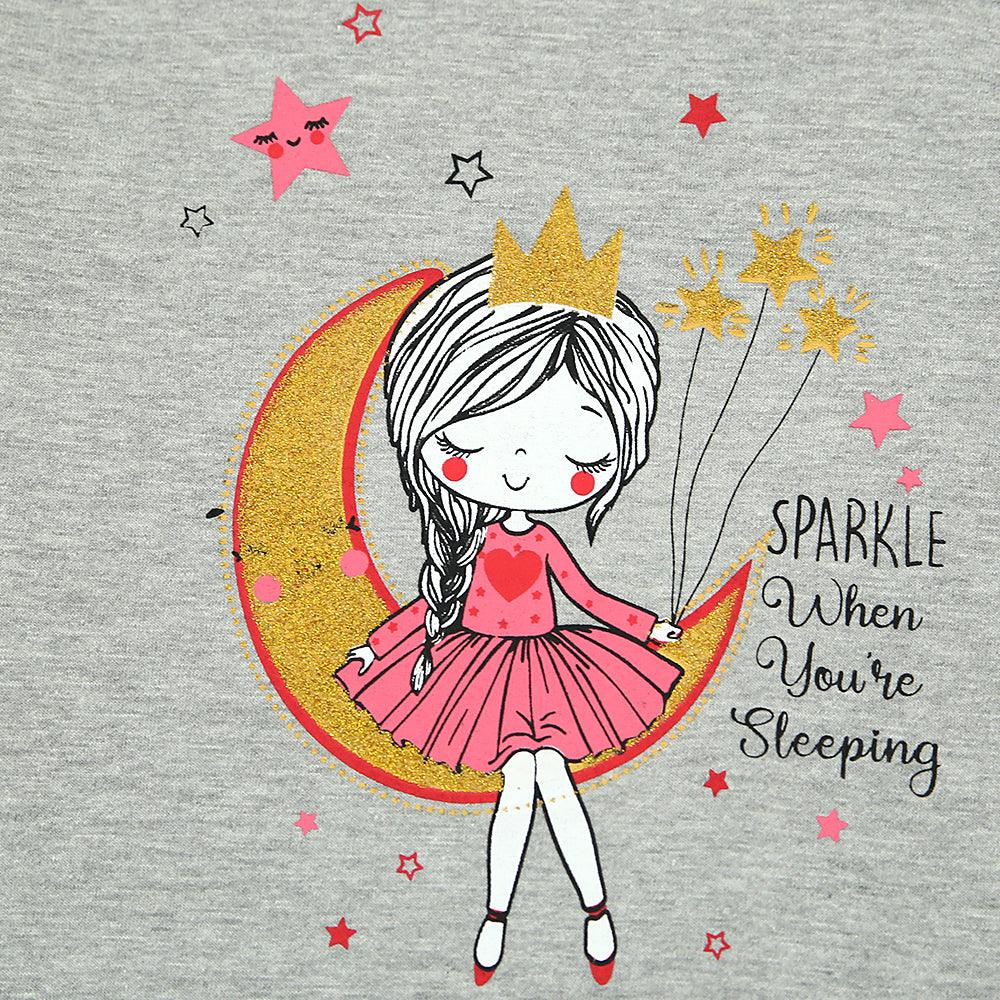 Exclusive Printed Soft Cotton Gray T-Shirt For Girls 9 MONTH - 10 YRS (MI-10969) - Brands River