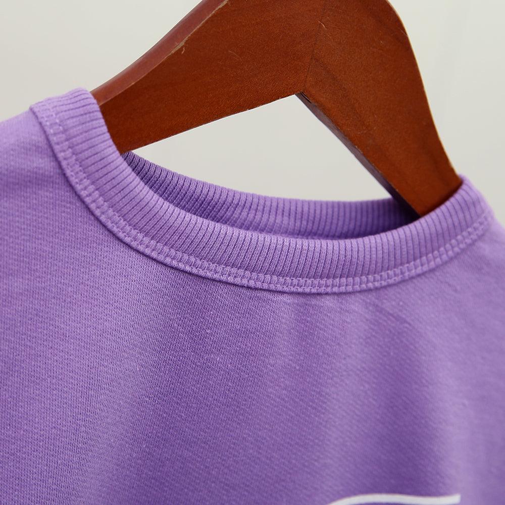 Girls Purple &quot;Beautiful&quot; Printed Fleece Sweatshirt (LF-10037) - Brands River