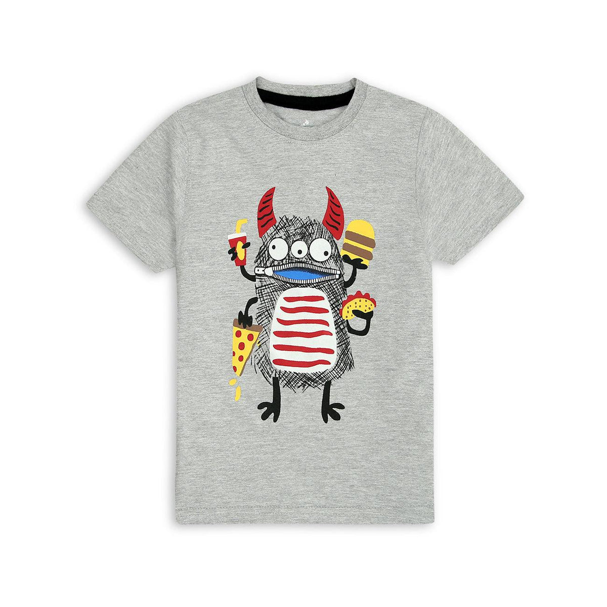 Gray Soft Cotton Printed T-Shirt For Boys  9 MONTH - 10 YRS (MI-11119) - Brands River