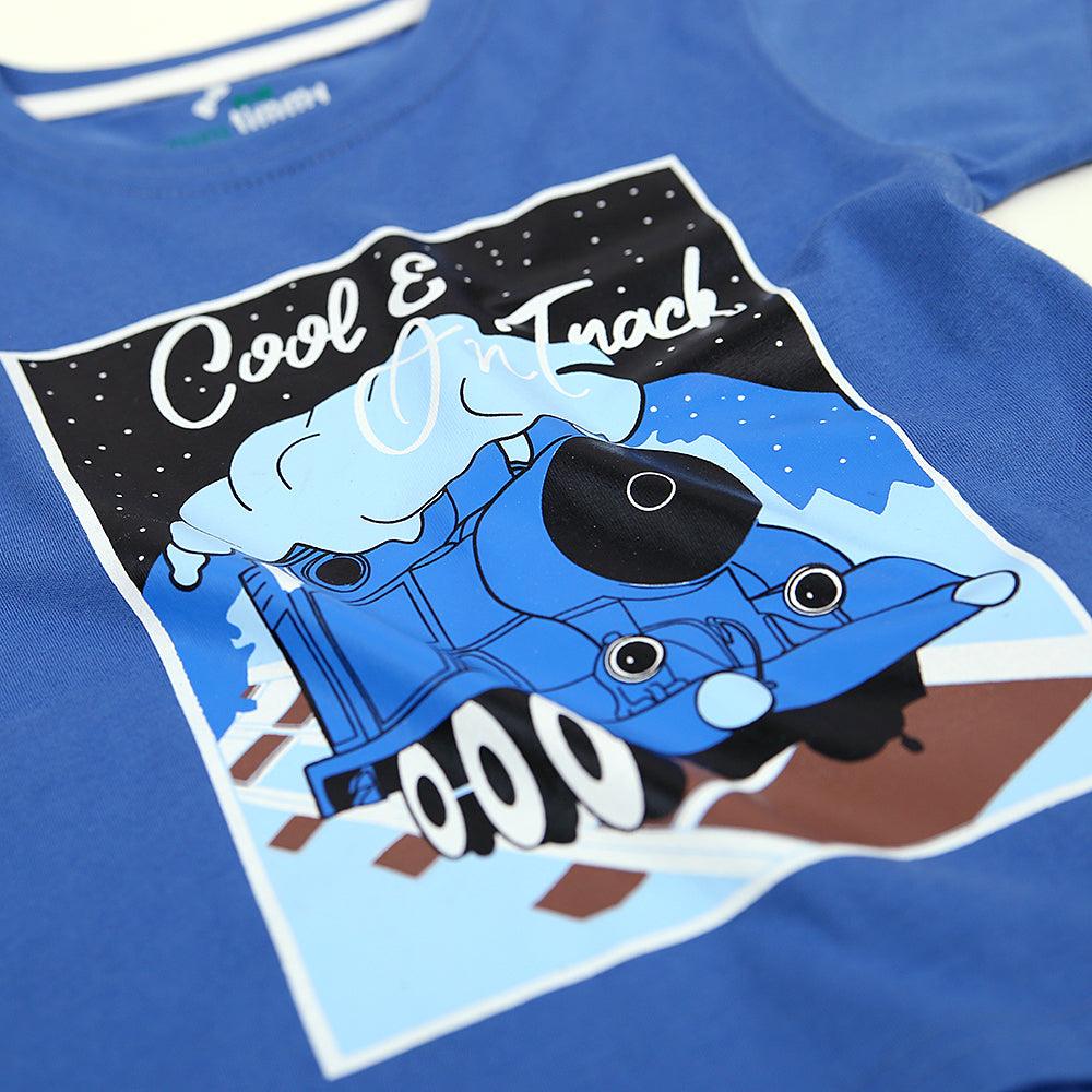 Boys &quot;Cool &amp; On Track&quot; Printed Soft Cotton T-Shirt 9 MONTH - 10 YRS (MI-11066) - Brands River