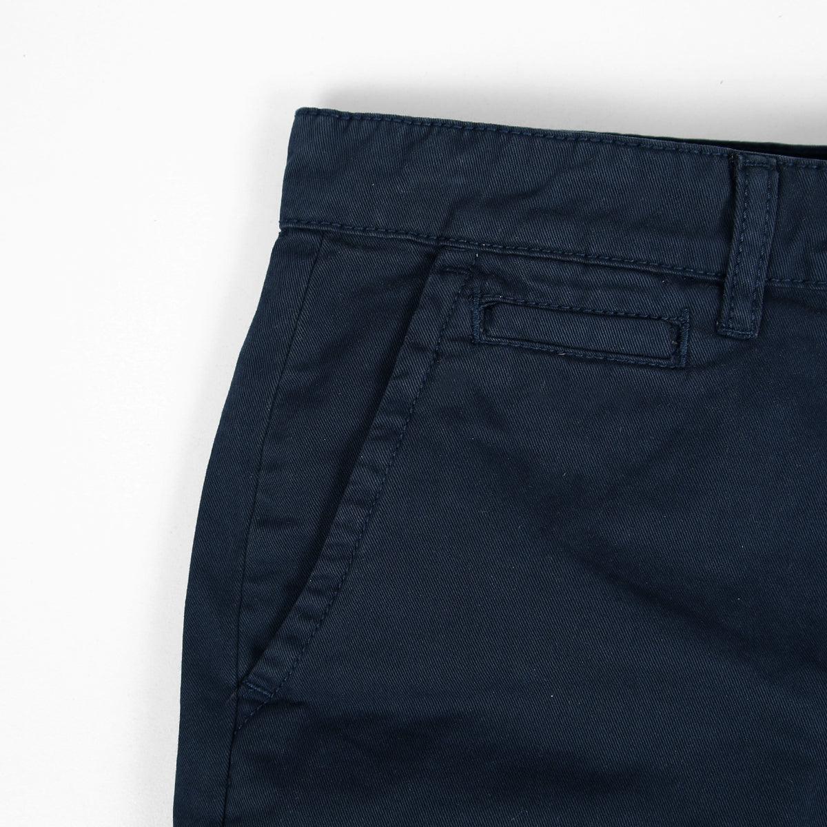 Men's Navy Slim Fit Premium Cotton Chino Shorts (US-11629) - Brands River