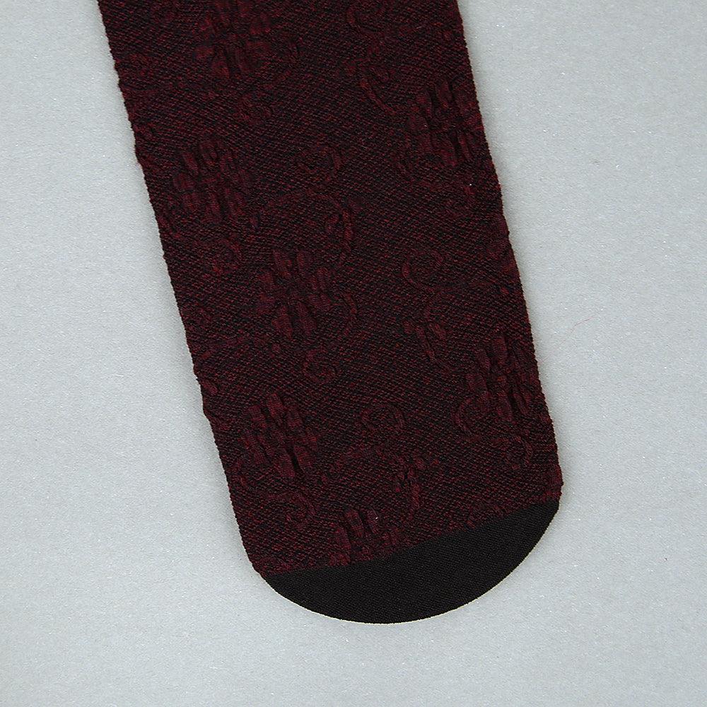 Women Jacquard Weave Floral Pattern Tchicking Women Socks (SO-31017) - Brands River
