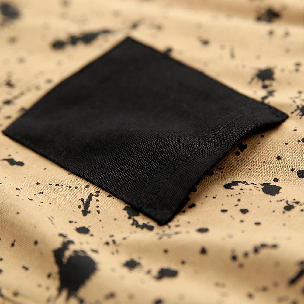 Men Soft Cotton All-Over Splash Printed Round Neck T-Shirt (CH-000005) - Brands River