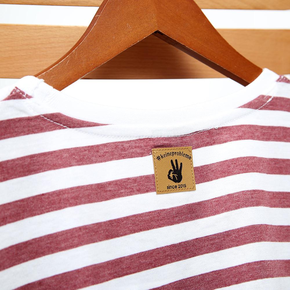 Men Imported Super Soft Pure Cotton Dyed Yarn Striped T-Shirt - Brands River