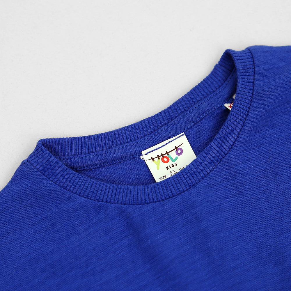 Blue Premium Quality Slub Jersey T-Shirt For Kids (YO-11176) - Brands River