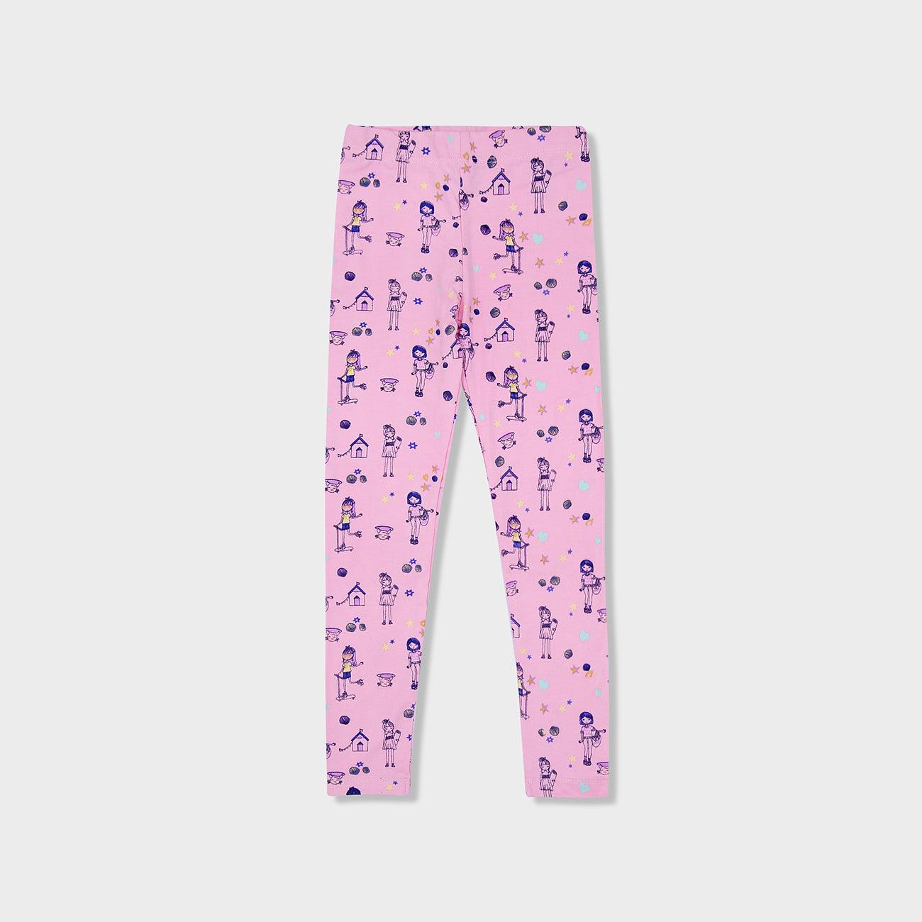 All-Over Printed Soft Cotton Legging For Girls 5-6 YRS - 8-9 YRS (LE-11628) - Brands River