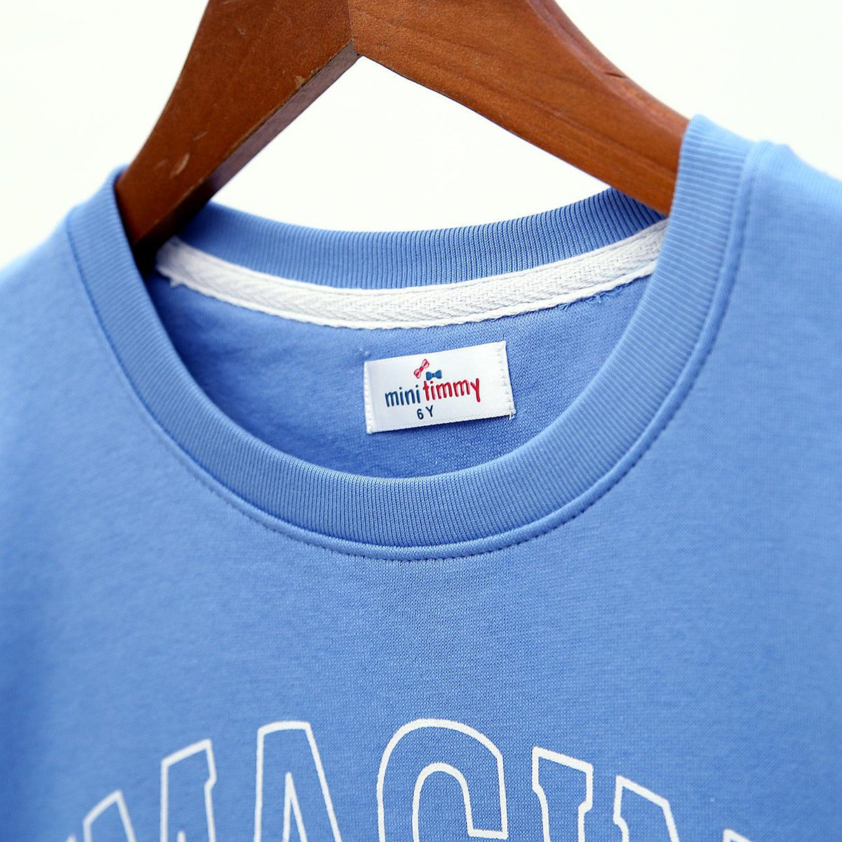 Sky Blue Graphic Printed Fleece Sweatshirt For Girls (MT-120000) - Brands River