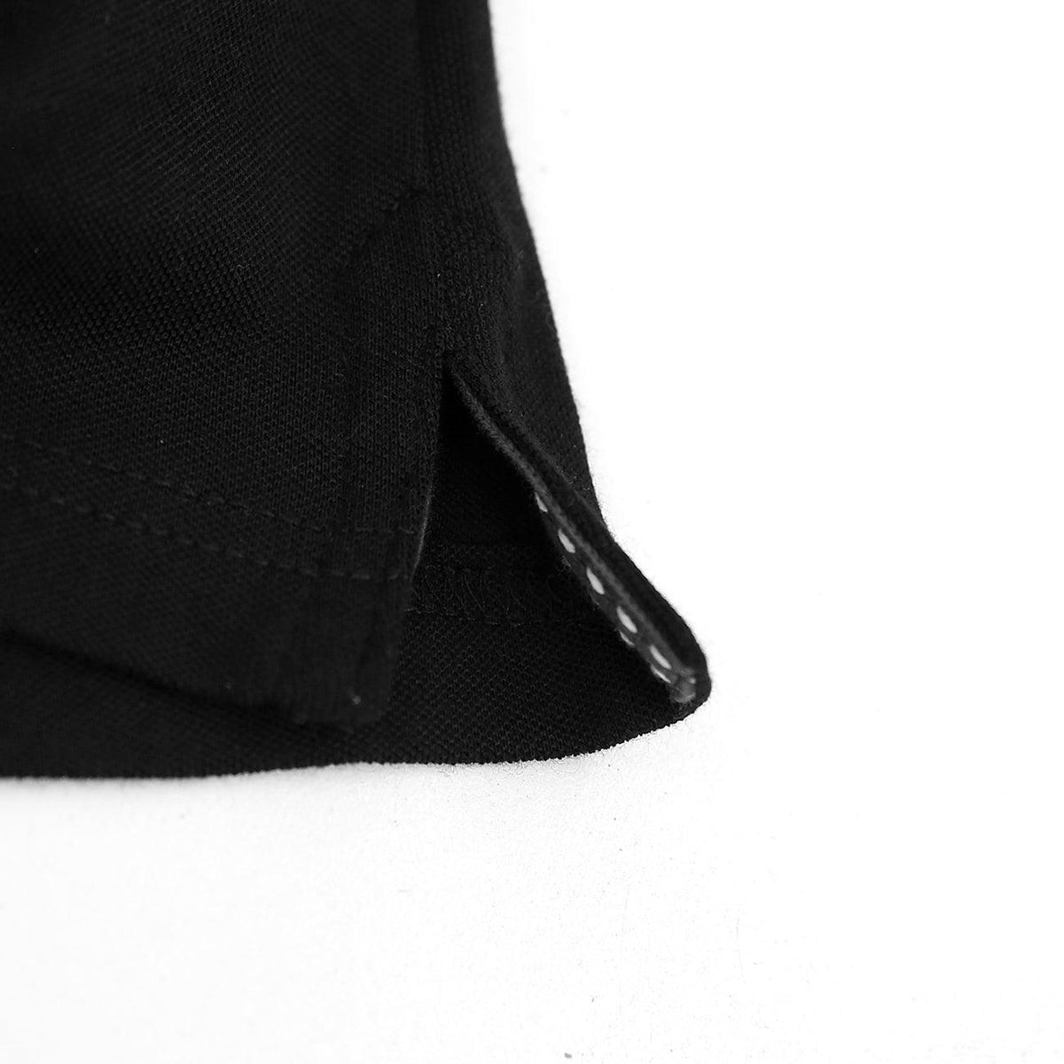 Mens Premium Quality Black Slim Fit Embellished Embroidered Pique Polo Shirt (CR-11248) - Brands River