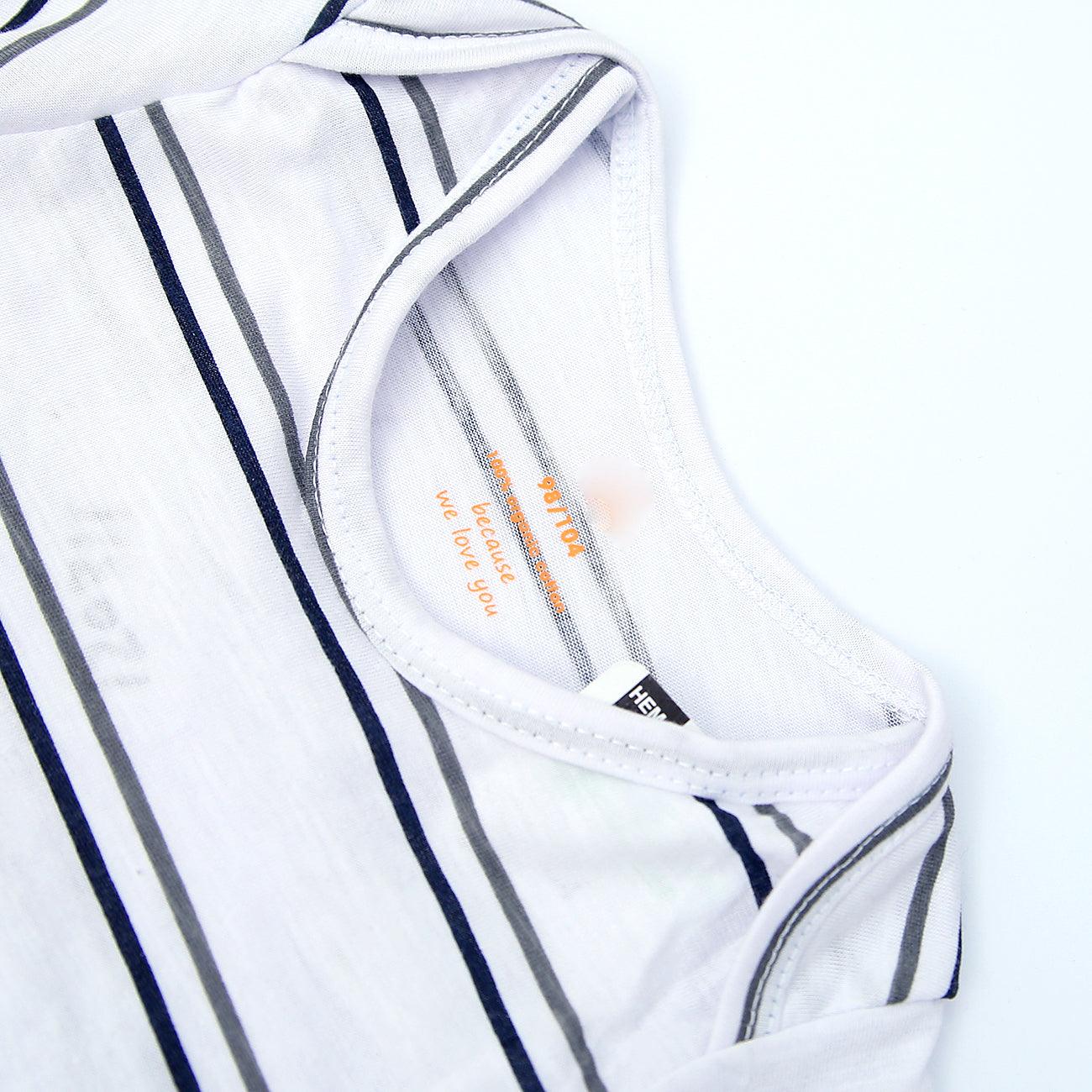 Imported Organic Cotton Striped Printed Baby Suite (HM-120311) - Brands River