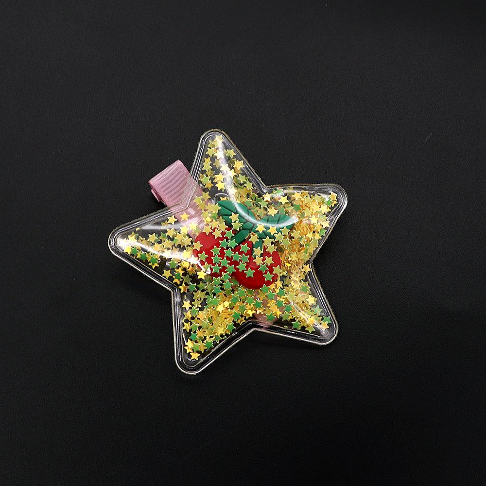 Star Shaped Sparkle filled Alligator Hair Pins - Brands River
