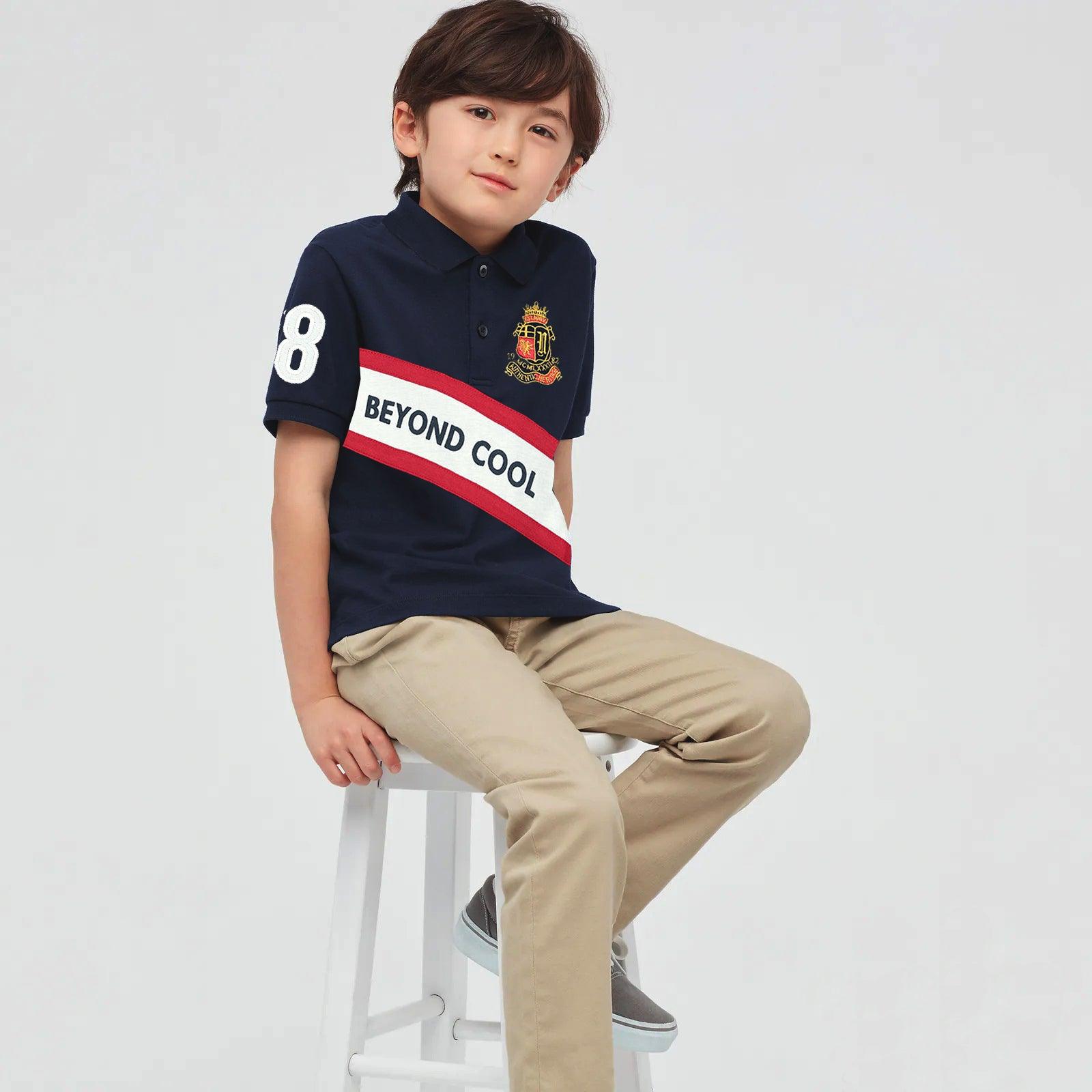 Boy's Fashion Embroidered Pique Polo Shirt 9-12 MONTH - 10 YRS - Brands River