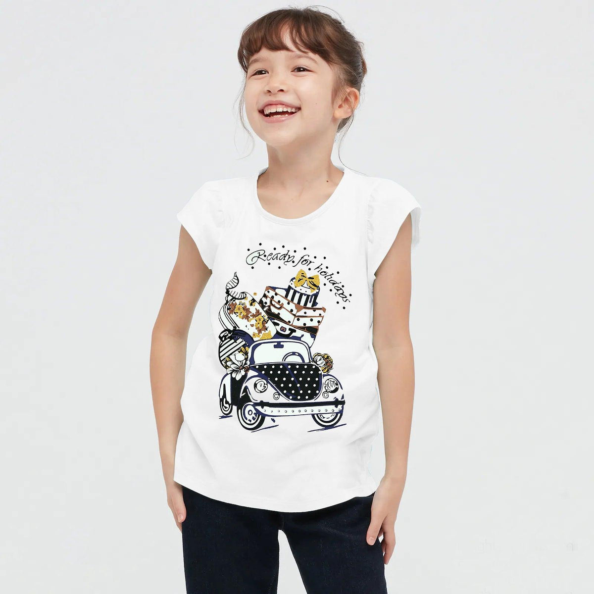 White Graphic Printed Soft Cotton T-Shirt For Girls 9 MONTH - 10 YRS (MI-10958) - Brands River