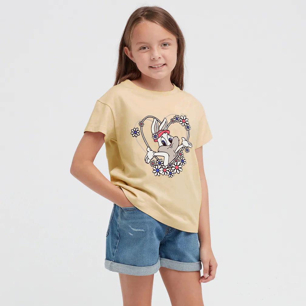Girls Flower Heart Printed Soft Cotton T-Shirt 9 MONTH - 10 YRS (MI-10971) - Brands River